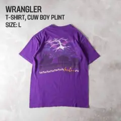 Wrangler 90s シングルステッチ プリントT パープル L