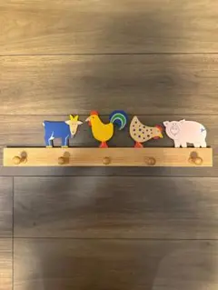 フランス動物の木製ウォールフック