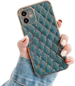 iPhone13ケースグレーブルーチスマホケース