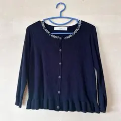 tocco closet 長袖カーディガン、ペプラム、裾フリル