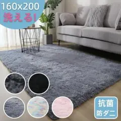 ラグ カーペット 厚手 2畳 防音 滑り止め 洗える 160×200