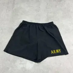 APFU　米軍　トレーニング　ボトムス　ショートパンツ　古着　ブラック　黒　M