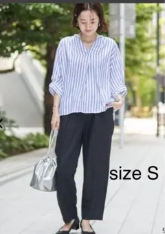 コーエン　接触冷感リネンレーヨンテーパードパンツ S