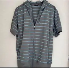 ジップアップメッシュパーカーL 半袖UNIQLO
