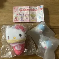 ふにゅまるスタイルフィギュア　クレープおくるみマスコットハローキティー　3点
