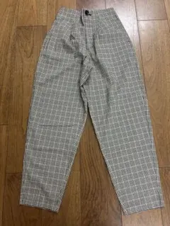 キッズ ハイウエスト チェック柄パンツ