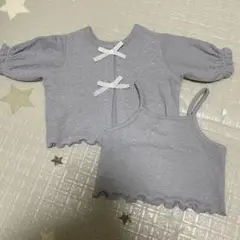 しまむら RELA. 90cm タンクトップ カーディガン 春 夏 リボン