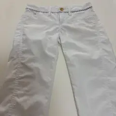 ホワイト レディース ゴルフパンツ(クロップド丈)
