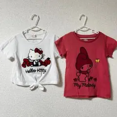 美品　ハローキティ　マイメロディー　Tシャツ　100cm 半袖　女の子