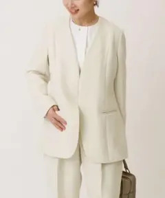 IENAノーカラーウールジャケット¥33,000