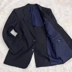 5038 美品✨メンズスーツ ジャケットのみ 薄手 春夏 濃紺 上質 定番