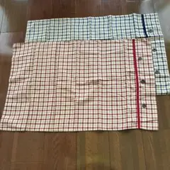 チェック柄　赤.青　枕カバー　2枚セット