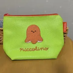 【非売品レア】niccolino キャラクター刺繍ポーチ グリーン