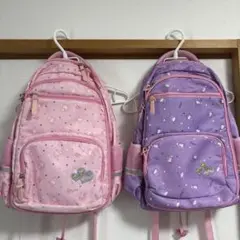 キャラクター柄 ナップザック ピンク 紫