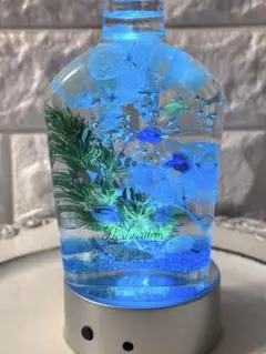 LEDライト付き アクアハーバリウム 熱帯魚 ウィスキーボトル Ｎｏ．1