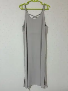 グレー ベージュ キャミワンピース