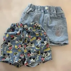 ミッキーマウス柄 ハーフパンツ 110cm 100cm 2枚セット