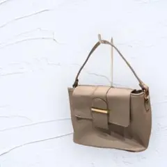 【ハンドバッグ】ショルダーバッグ 肩紐つき グレー