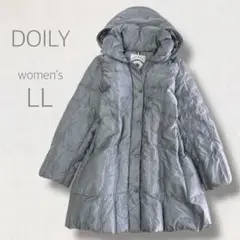 DOILY ウルトラライトダウンコート LL ゆったり 防寒着 フード ファスナ