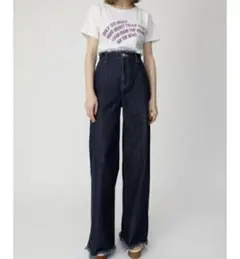 新品未使用 MOUSSY HI WAIST FRINGE ワイドパンツ