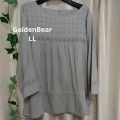 【ゴールデンベア】チュニック ブラウス LL モカグレー 七分袖 訳あり