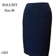 BALLSEY 異素材切替 膝丈タイトスカート バイカラー バックスリット 上品