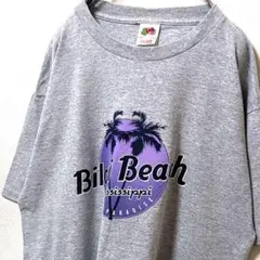 フルーツオブザルーム ビロクシビーチ ロゴ Tシャツ グレー 灰色 L 古着