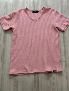 AZUL by moussy トップス Tシャツ ピンク ワッフル素材