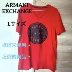 Armani Exchange 赤 Vネック Tシャツ L