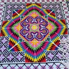 エスニック刺繍ショールカバーハンドメイド民族クロスステッチタペストリーマット敷物