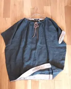 【新品】ワッフリッシュワッフル　リメイク風　プルオーバーリネンカットソー 刺繍
