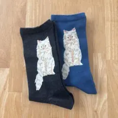 猫柄　靴下　23