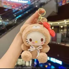 Sanrio　クマのぬいぐるみキーホルダー　ハローキティ　B