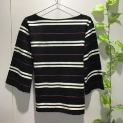 【エイチケイワークスロンドン】新品タグ付き カットソー ボーダー リボン付き M