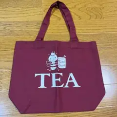 エコバッグ　カレルチャペック　エンジ色　新品未使用品　ハチ　鉢　紅茶