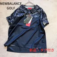 ニューバランスゴルフ 新品！ ロゴプリント切り替えポロシャツ ゆったりデザイン