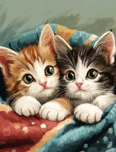 ペイントバイナンバー 【新品未制作品】2匹の猫ちゃんズ