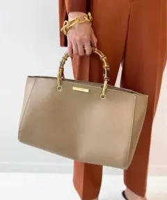 ドゥーズィエムクラス【KATIE LOXTON】BAMBOO BAG☆ベージュ