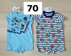 70 タグ付半袖ロンパース　2枚で