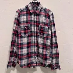 H&M チェックシャツ　長袖　ネルシャツ　綿100% 　b 182