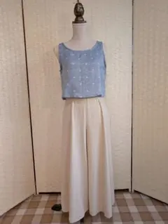 ダブルガーゼ星柄　タンクトップ