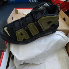 新品Nike Air More Uptempo ブラック/オリーブ