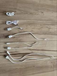 【6本セット】microUSB 充電ケーブル 白 長さバラバラ 動作確認済み