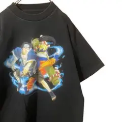 NARUTO ナルト VS ネジ プリント アニメ Tシャツ L ブラック
