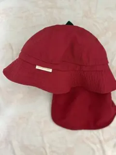 美品　プティマイン　りんごモチーフ　帽子　赤　レッド　サンハット　水遊び　日除け