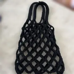 黒 メッシュ編み エコバッグ