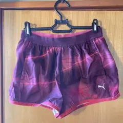 Puma 紫色 ストライプショートパンツ　ランニングウェア