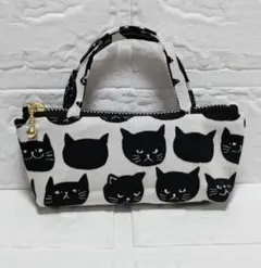 猫face柄 ファスナーミニバック 商品説明を良くお読み下さい