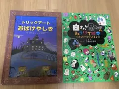 【2冊セット】「白オバケ黒オバケのみつけて絵本!」「トリックアートおばけやしき」
