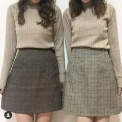 who‘s who Chico グレー チェック柄 ミニスカート